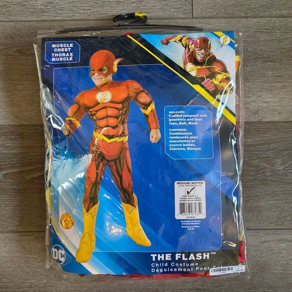 Justice League Rubie's DC Comics Deluxe Muscle Chest The Flash Child M 5-7